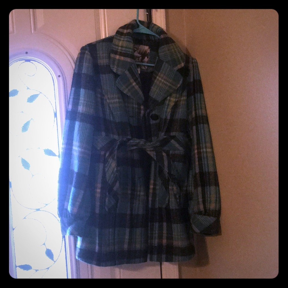 Blue Plaid Design Jacket